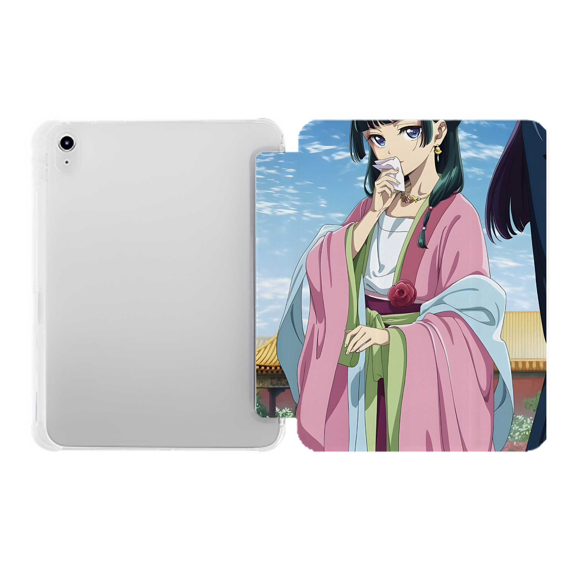 （画像用） 薬屋のひとりごと The Apothecary Diaries IPad ケース ペン収納付き 三つ折りスタンド PUレザー×シリコン 対応機種9.5/10.5/10.9インチ